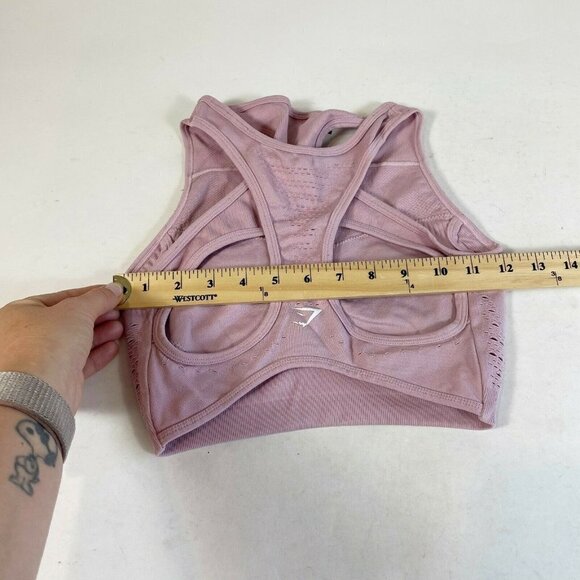 Gymshark Womens Racerback Tank‎ Seamless Sports Bra Purple XS Stretch Training - Picture 6 of 8